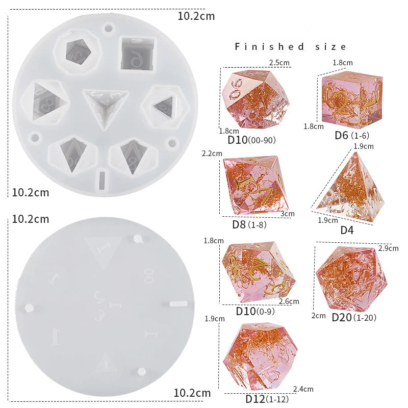 Dice Box Resin Molds Hexagon DND Dice Holder Epoxy Resin Molds with Lid for resin Case Making DIY Dices Making Gift Dice Lovers