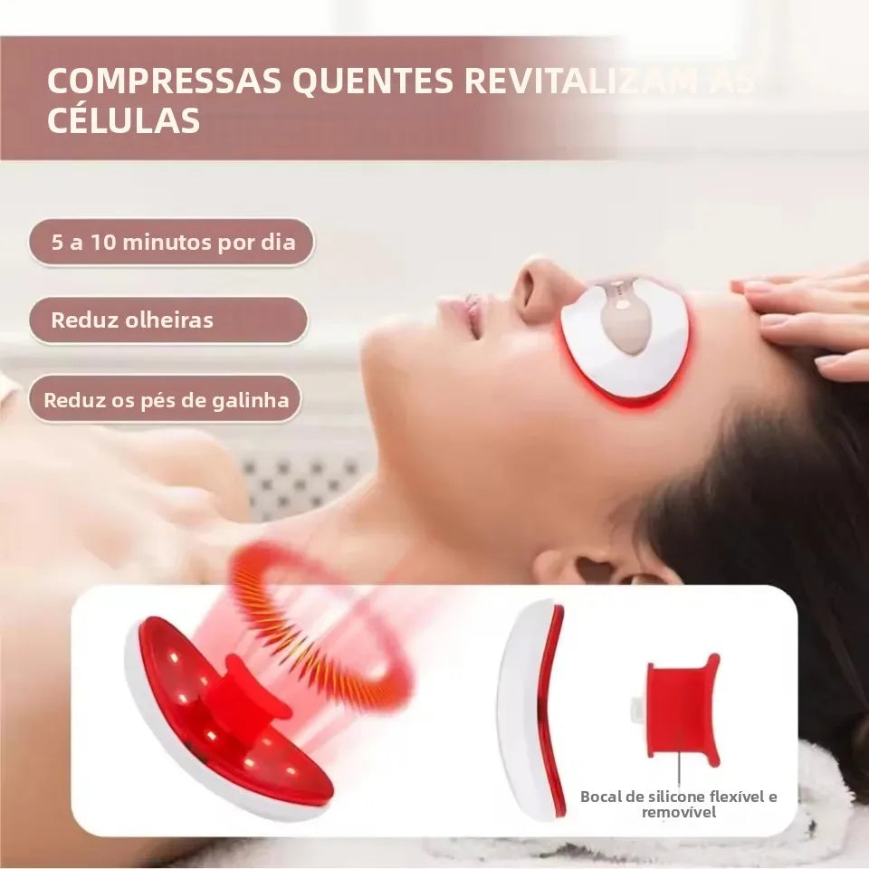 2 in 1 LED Light Lip Plumper Device 4 Levels Heating Temps Lip and Eye Care Tool for Smooth Lip Wrinkles and Reduce Dark Circles