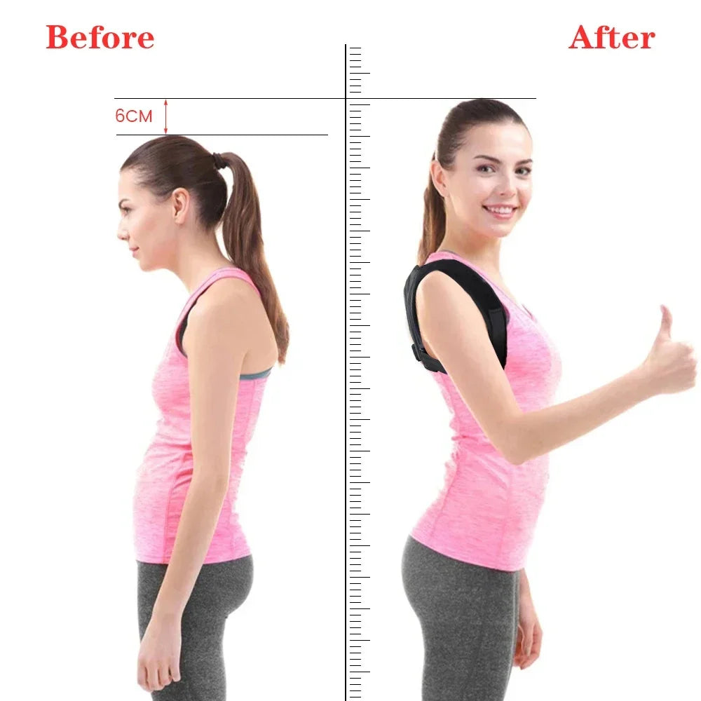 Adjustable Back Shoulder Posture Corrector Belt Clavicle Spine Pain Relief Support Reshape Your Body Home Office Back Neck Brace