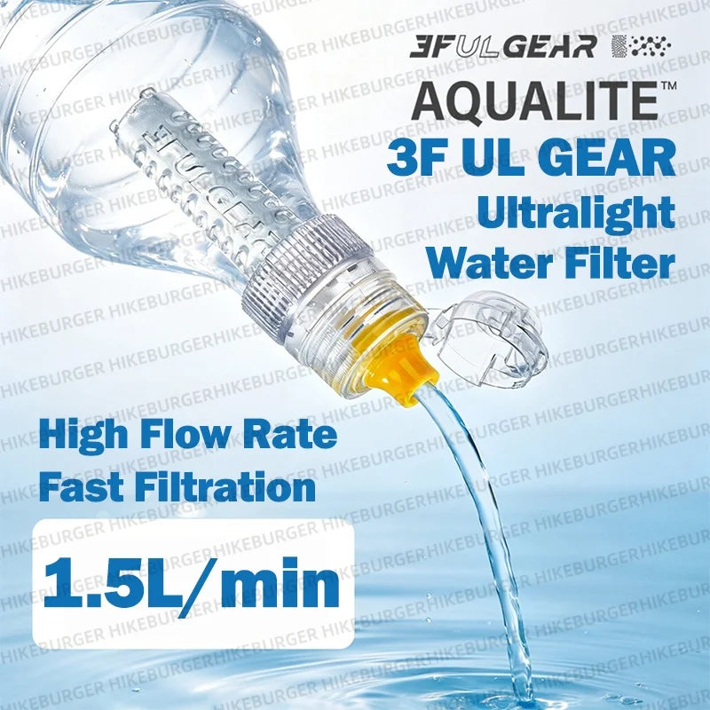 3F UL GEAR Mini Portable Water Filter Bottle Purification  Outdoor Camping, Hiking, Survival & Emergency Use Purifier