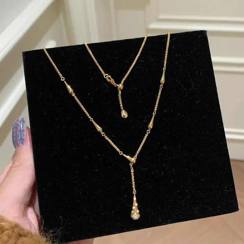 Simple New in Light Luxury Collarbone Chain Fashion Exquisite Tassel Pendant for women Style Wedding Fine Party Jewelry