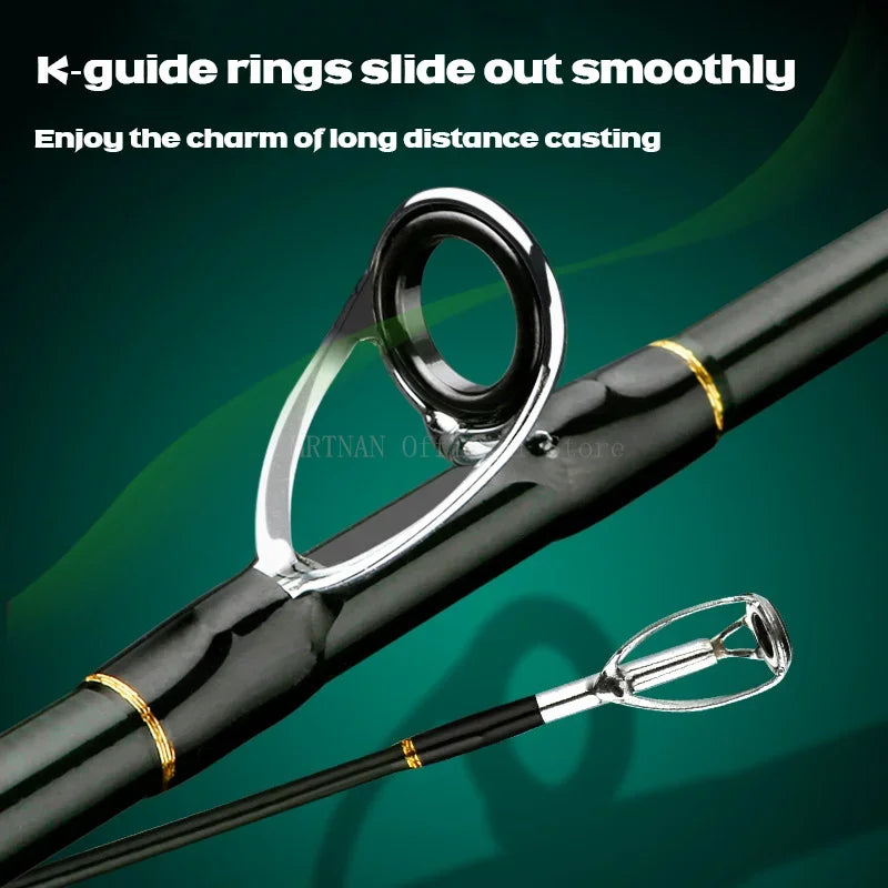 1.8-2.4m Spinning Casting Fishing Rod K Guide Ring 40T X Carbon L.W 4-21g M Power Lure Rod 4 Pieces Ultra Light 55cm Travel Rod