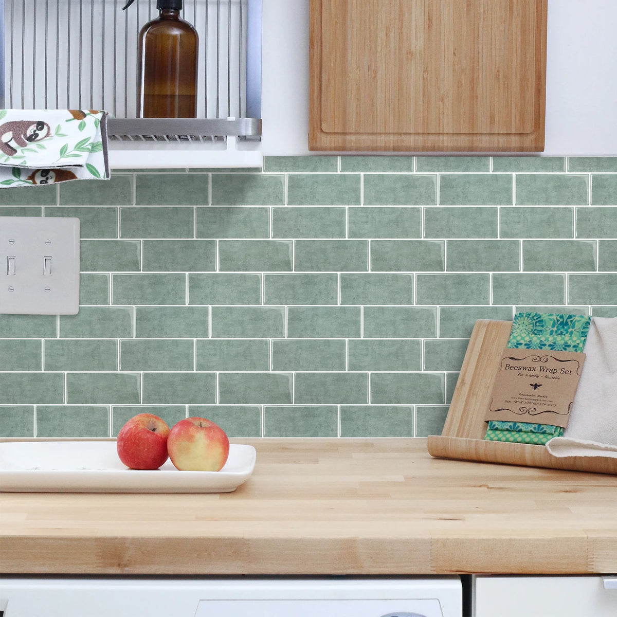 10 Pieces Premium Self Adhesive Waterproof Wall Stickers 3D Durable Vinyl Wallpaper For Kitchen Bathroom Backsplash Home Decor