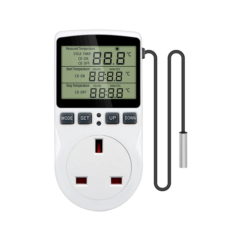 Timer Constant Temperature Control Socket 220V Temperature Controller Socket With temperature Probe Sensor Heating Cooling