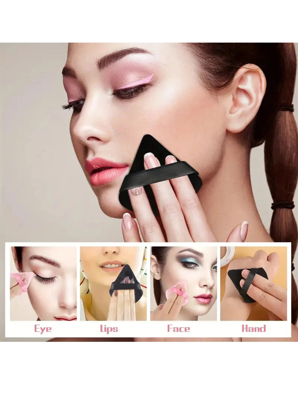 50PCS Super Affordable Triangular Powder Puff Makeup Sponge Powder Puff Set Multi-color Setting Powder Puff Sponge Makeup Tools