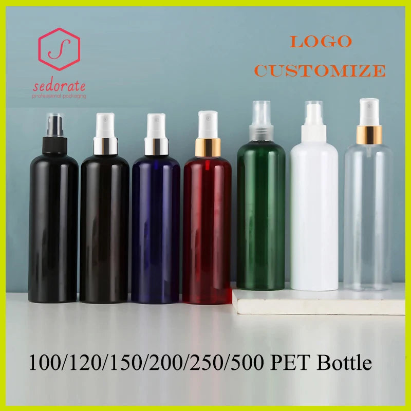 20pcs 200ML 250ML Plastic Bottle Spray Nozzle 100ML 120ML PET Atomiser Refillable Bottle 150ML 500ML Empty Bottle QY21401-20