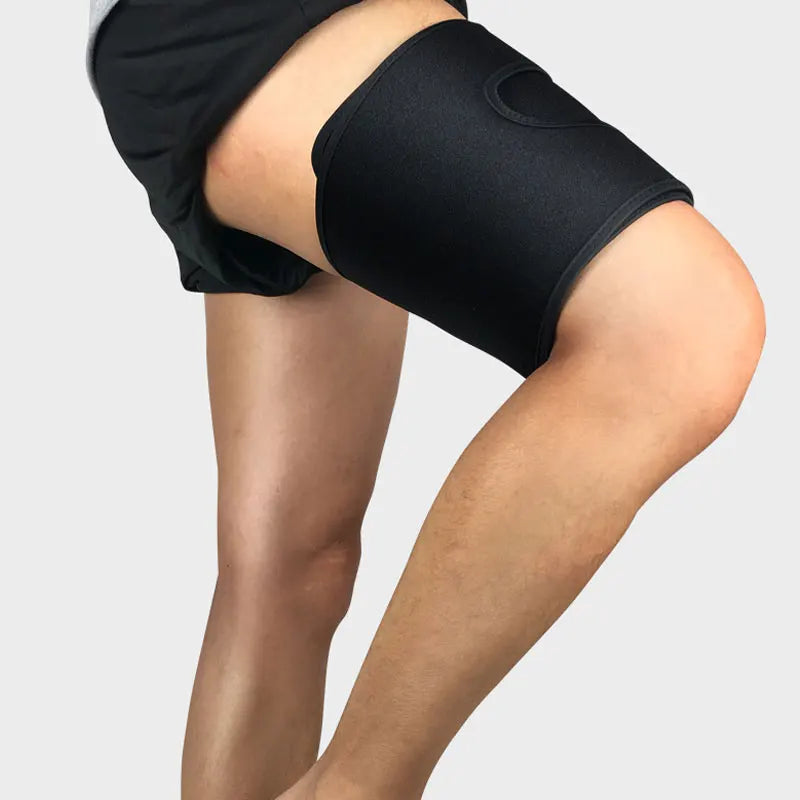 1Pcs Thigh Support Brace Adjustable Compression Thigh Sleeve with Non-Slip Nylon Button for Sore Hamstring, Groin & Quad Support