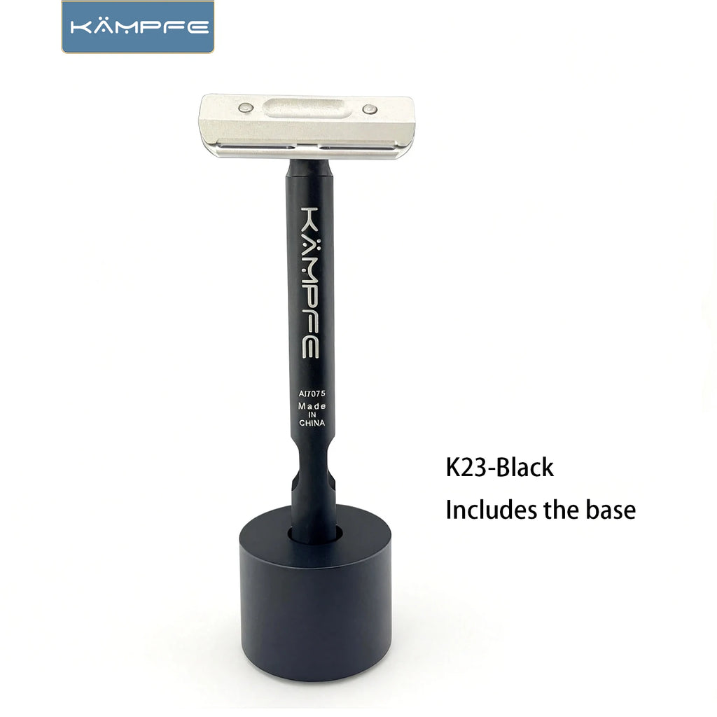 KAMPFE Shaving Kit Manual Safety Razor with Stand Classic CNC machined Razor Gift for Father
