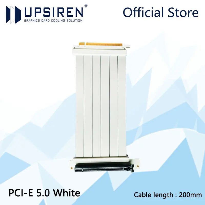 UPSIREN PCI-E 5.0 X16 GPU Extension Cable,Cable length 200mm/Gold-plated process/Suitable for 50 series graphics cards