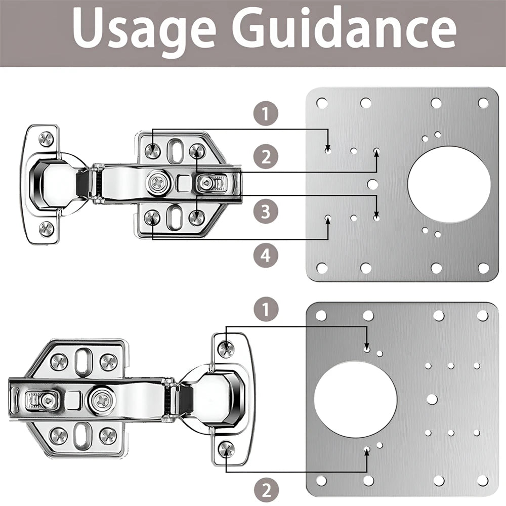 Stainless Steel Hinge Repair Plate Kits Cabinet Furniture Drawer Table Hinges Mounting Plate with Screw Flat Fixing Brackets