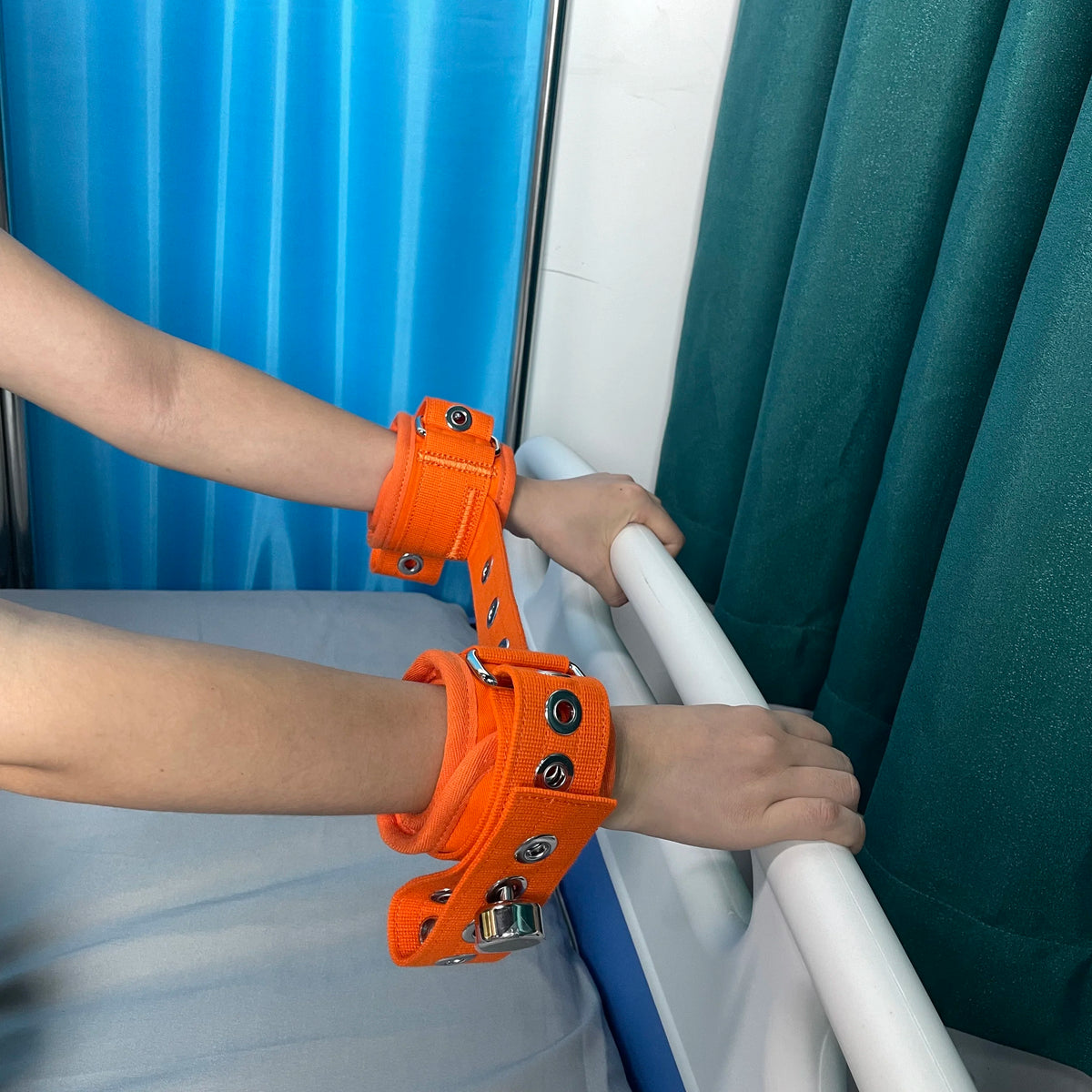 Security Handcuffs Double Locking System Hand Cuff Cotton Restraint Strap Medical Straps Bondage
