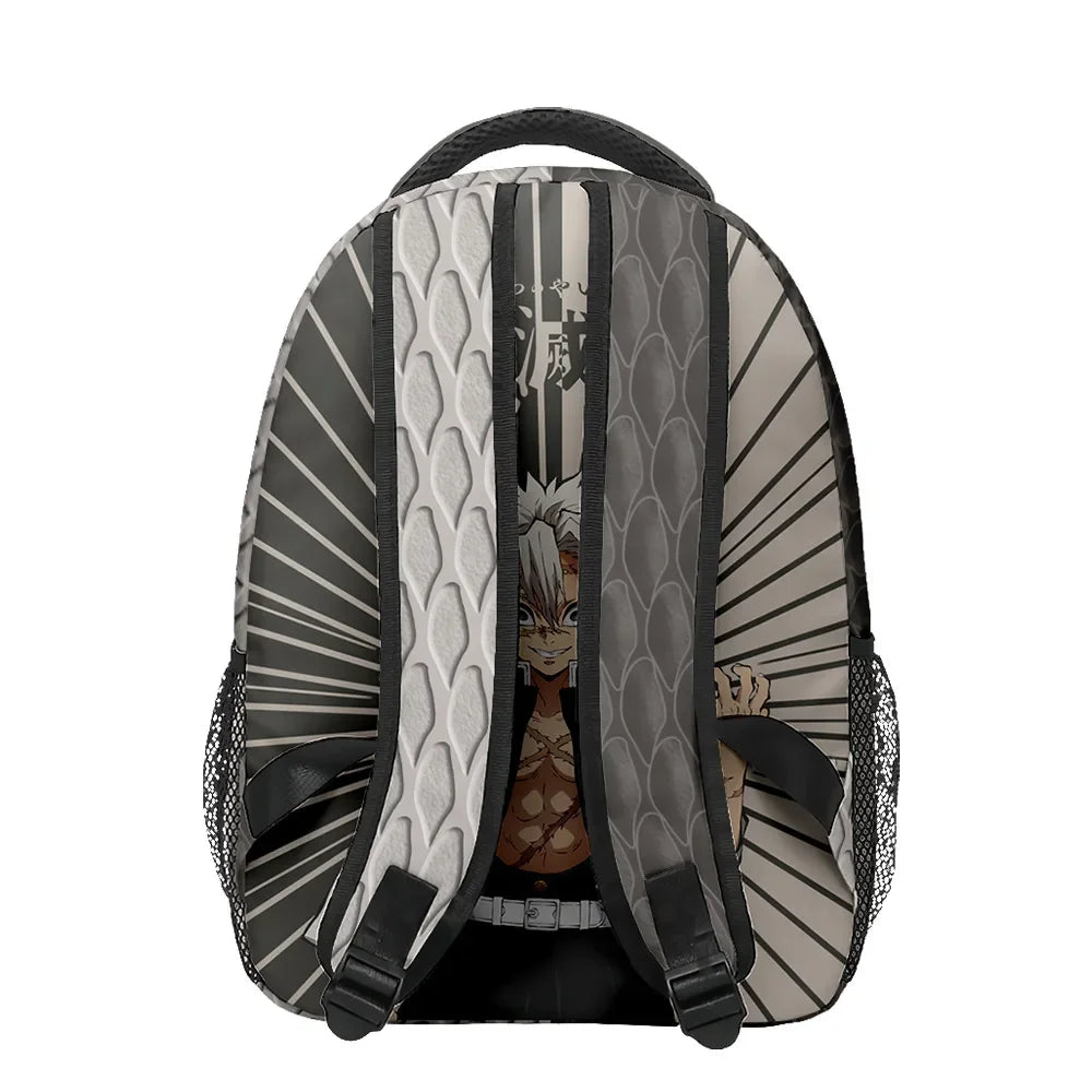 New Anime Peripheral Demon Slayer 3D School Backpack Lunch Bag Pencil Case 3-Piece Set Printed Holiday Gift for Students Gift
