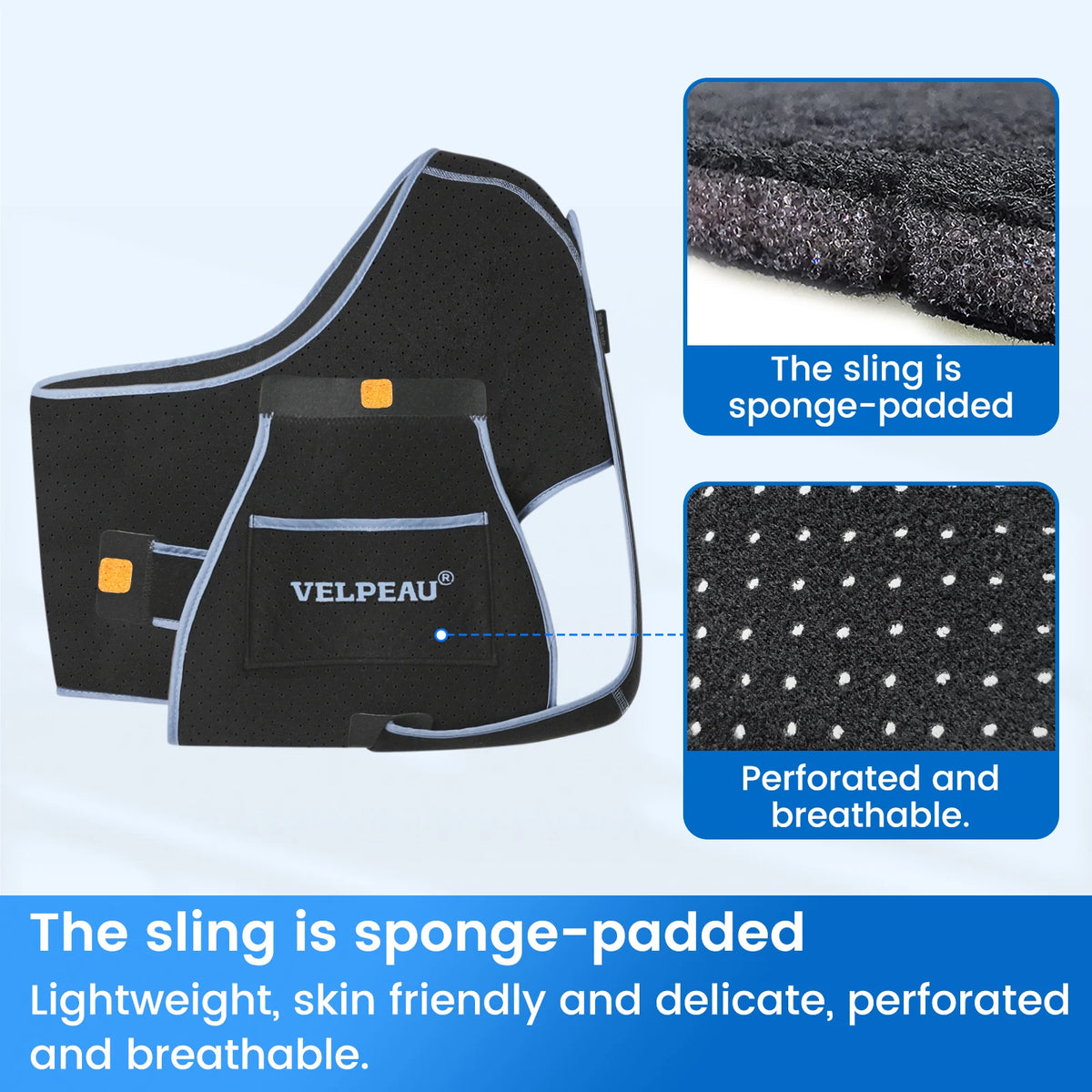 VELPEAU Breathable Shoulder Sling for Arm Fracture Dislocation and Rotator Cuff Tear, Shoulder Immobilizer for Both Arms