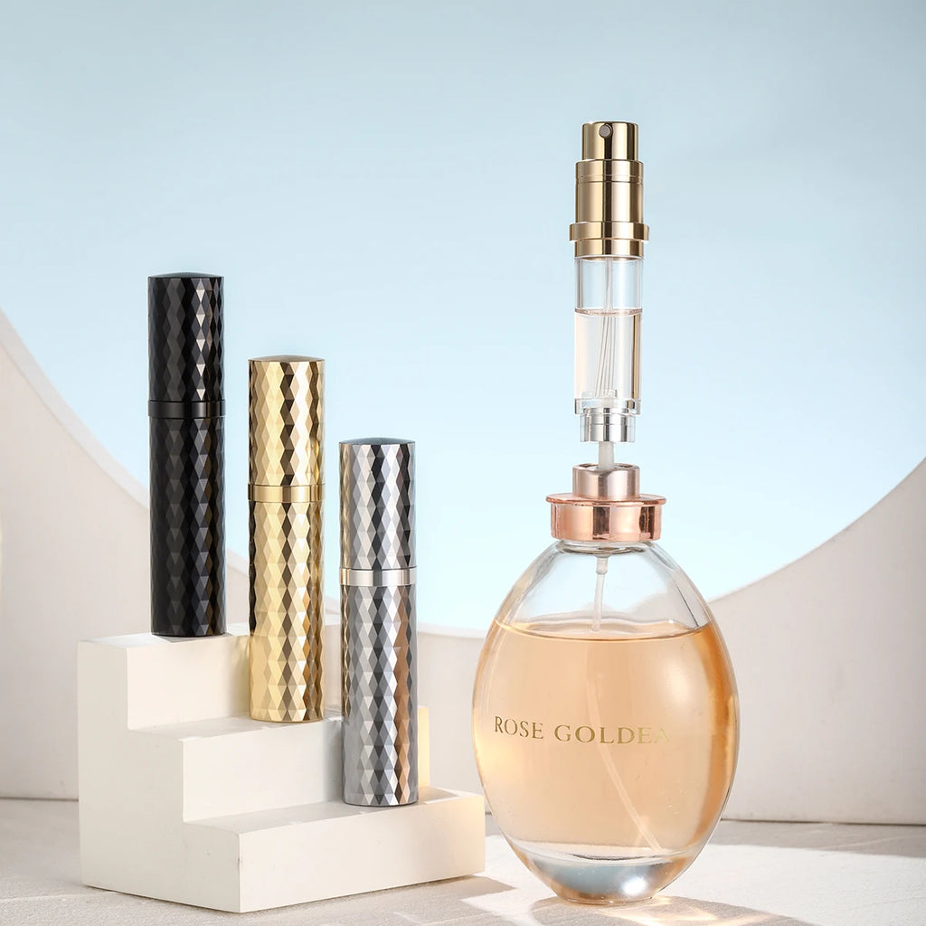 Luxury Premium Class Diamond Mini Travel Portable Bottom Filling Refillable Perfume Bottle Mini Spray Bottle 5ml Atomizer 1pcs