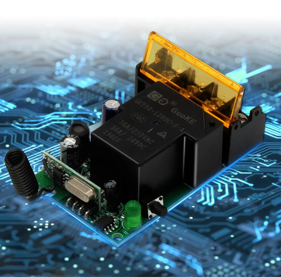 AC 75-220V DC 9-72V RF433Mhz Wireless Remote Control Switch 12V 24V 110V 220V 30A Relay Receiver for Water Pump Motor LED Light
