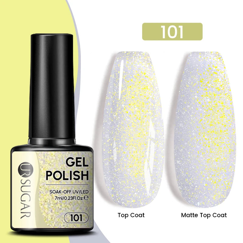 UR SUGAR 7.5ml Reflective Magnetic Gel Nail Polish Glitter Silver Pink Magnet Gel Soak Off UV LED Nail Manicure Varnish UV Gel
