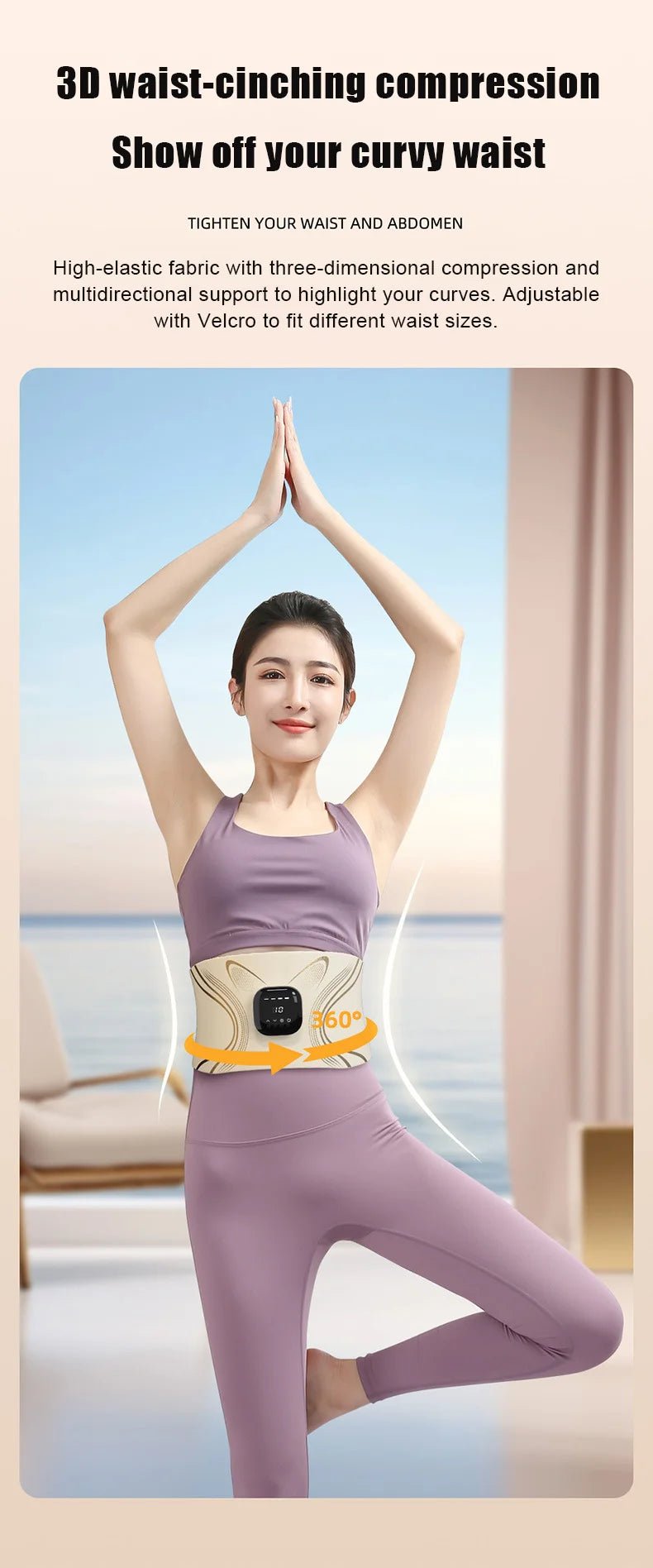 New Electric Abdominal Massager with 4 Temperature Settings and Pulse Massage Function for Fat Burning and Weight Loss Vibrator