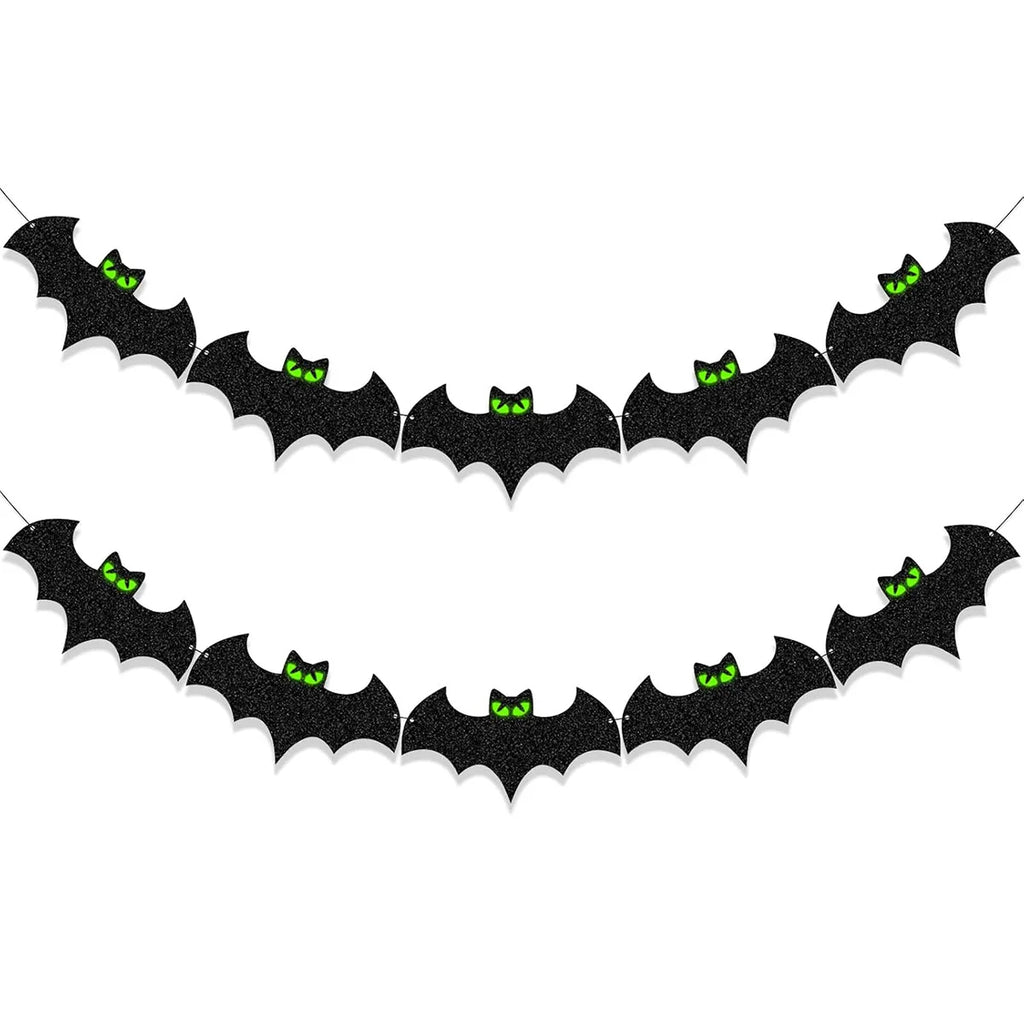 10 Halloween Decorations Glow Eyes Bats Banner for Halloween Bats Decor