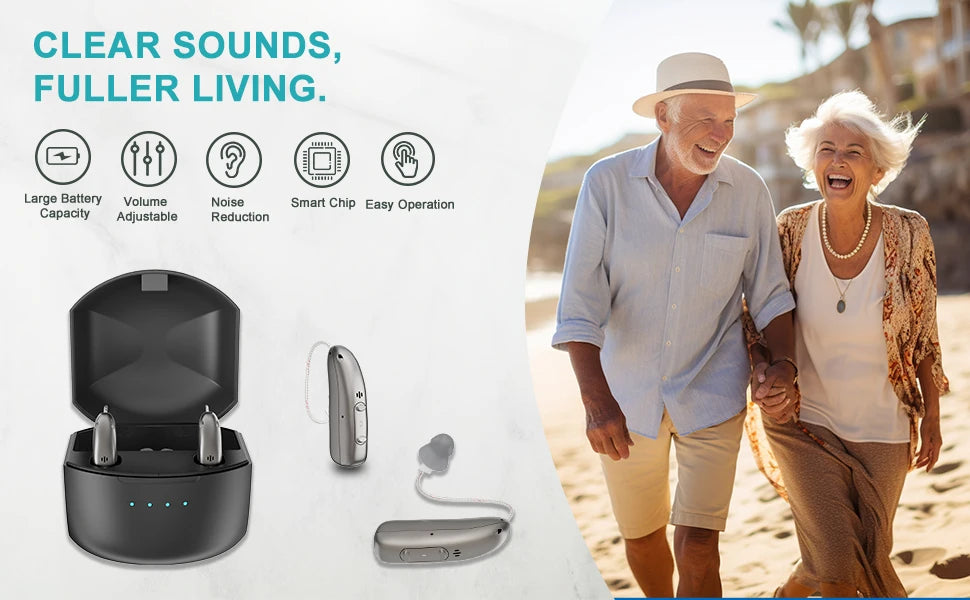 Hearing Aid for Deafness Self-Fitting OTC Hearing Aids Bluetooth Digital Sound Amplifier Portable Elderly Hearing Amplifier