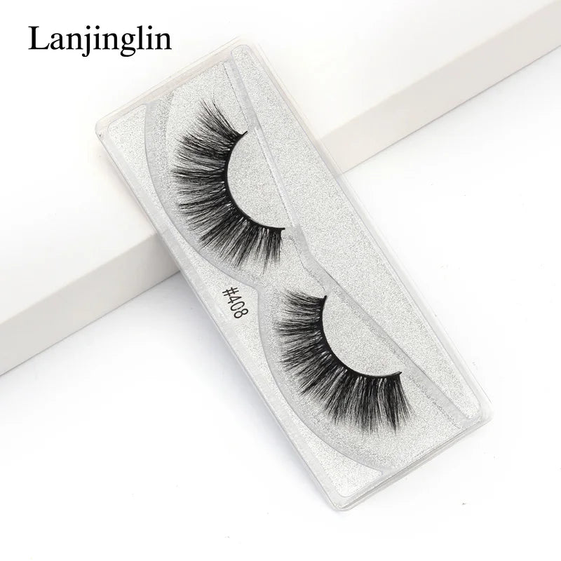 Lanjinglin 10-100Pcs False Eyelashes Dramatic Thick 3D Mink Lashes Extension Make up Fake Lashes Wholesale Cílios Maquillaje
