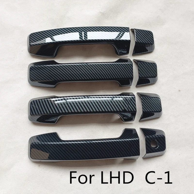 For Mitsubishi Triton L200 LC MV 6th 2023 2024 2025 2026 Accessories Door Handle Cover Trim Plastic Imitation Carbon Fiber