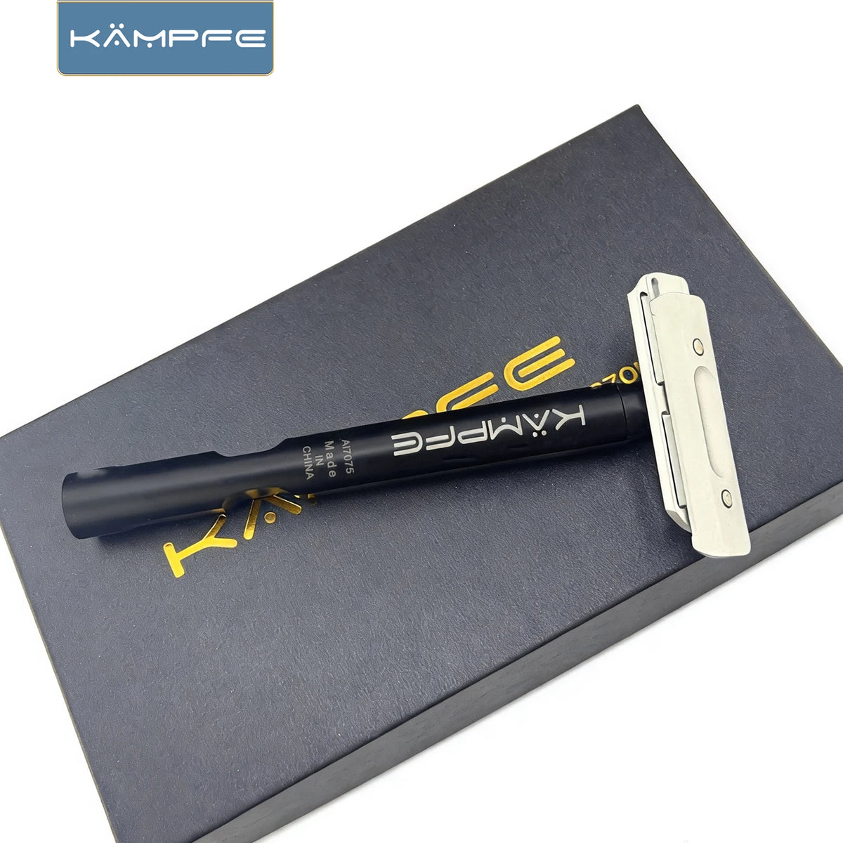 KAMPFE Shaving Kit Manual Safety Razor with Stand Classic CNC machined Razor Gift for Father