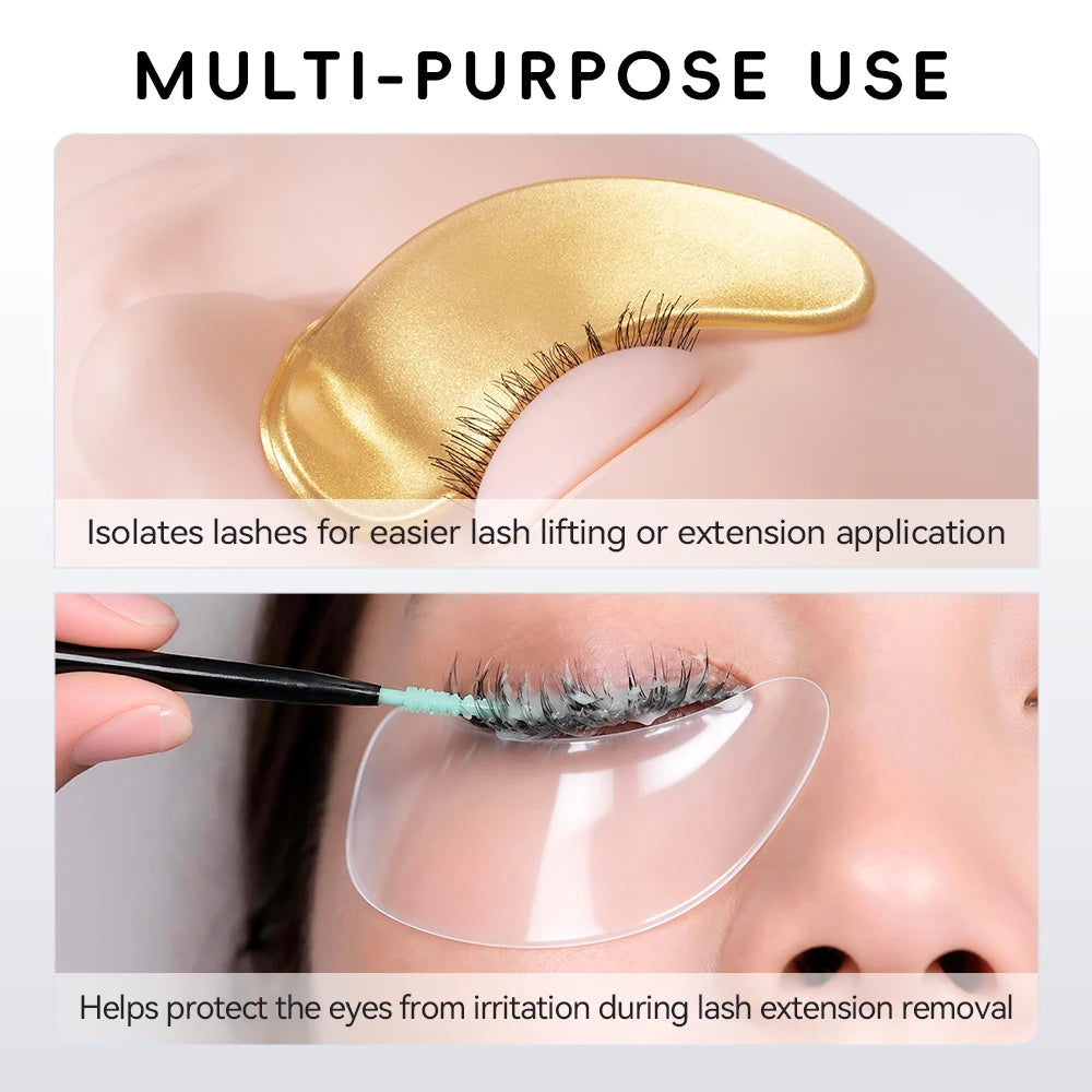DAMMAN Multi-purpose Eye Pads for Eyelash Extensions Reusable Silicone Eye Patches Lash Lift Under-eye Patches Makeup Tools