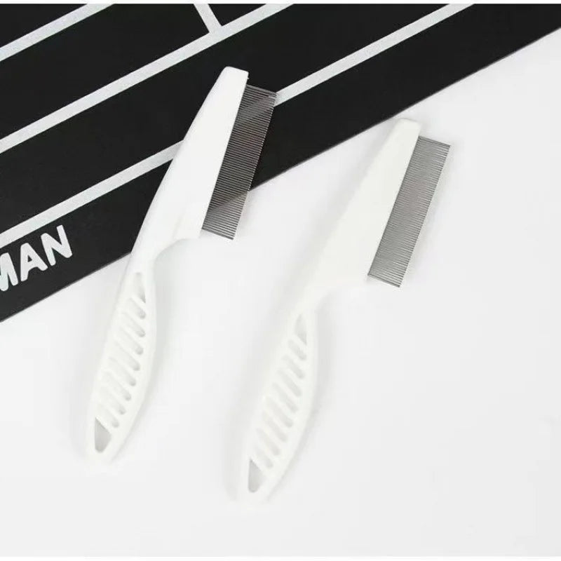 1pc Pet Combs, Dog Flea Combs, Cat Flea Combs, Plastic Close-tooth Combs, Stainless Steel Fine Cat Hair Detangling Release Comb