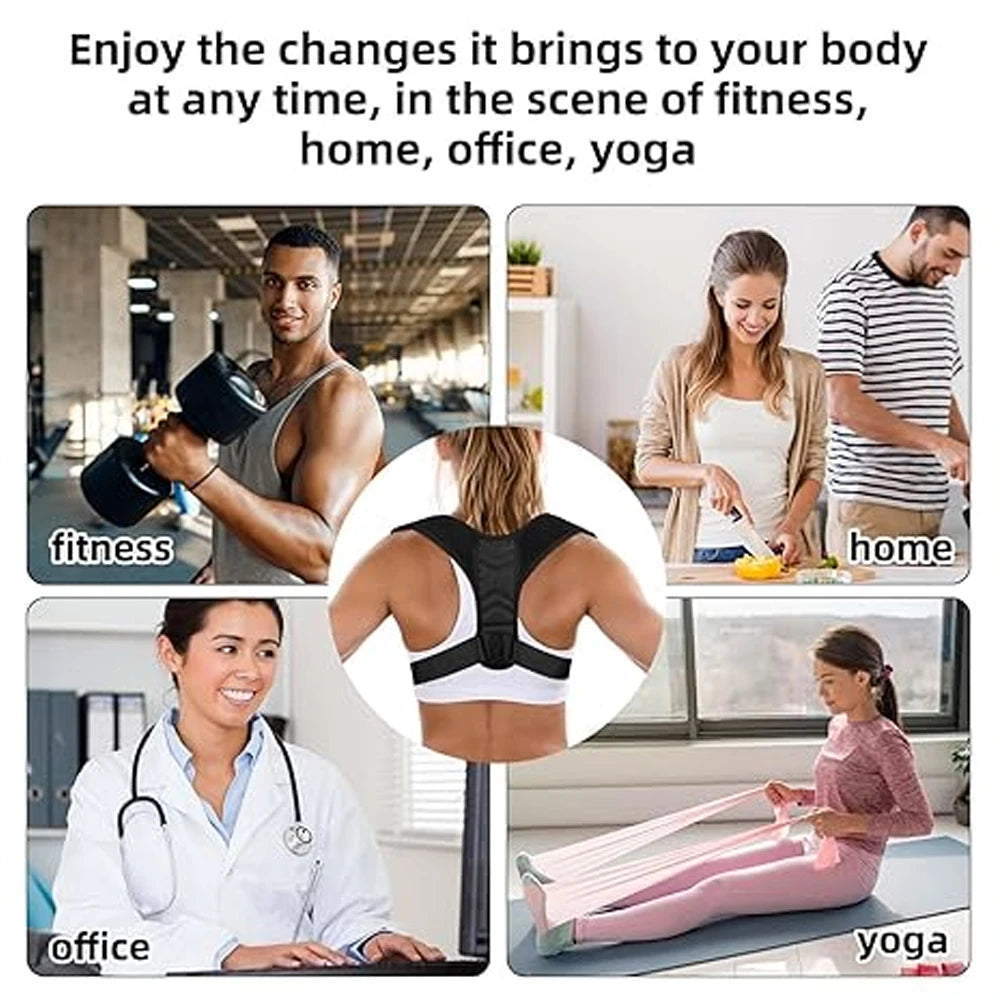 RGGMQQ Adjustable Posture Corrector for Men & Women, Comfortable Shoulder Brace Support for Neck, Back & Shoulder Pain Relief