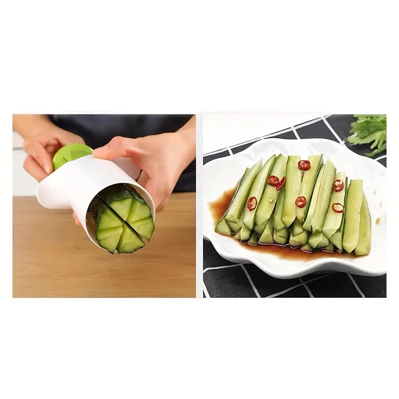 Durable ABS Manual Vegetable Chopper, Easy-to-Use Kitchen Gadget for Cucumbers, Carrots, Tomatoes & More -Vegetable Slicer
