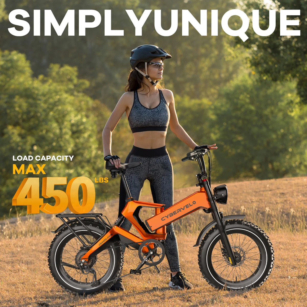 Cybervelo EK6 Folding Ebike 2000W Peak 20-Inch Fat Tire Off-Road Electric Bicycle 20Ah Dual Battery 35MPH Speed 100 Miles Range