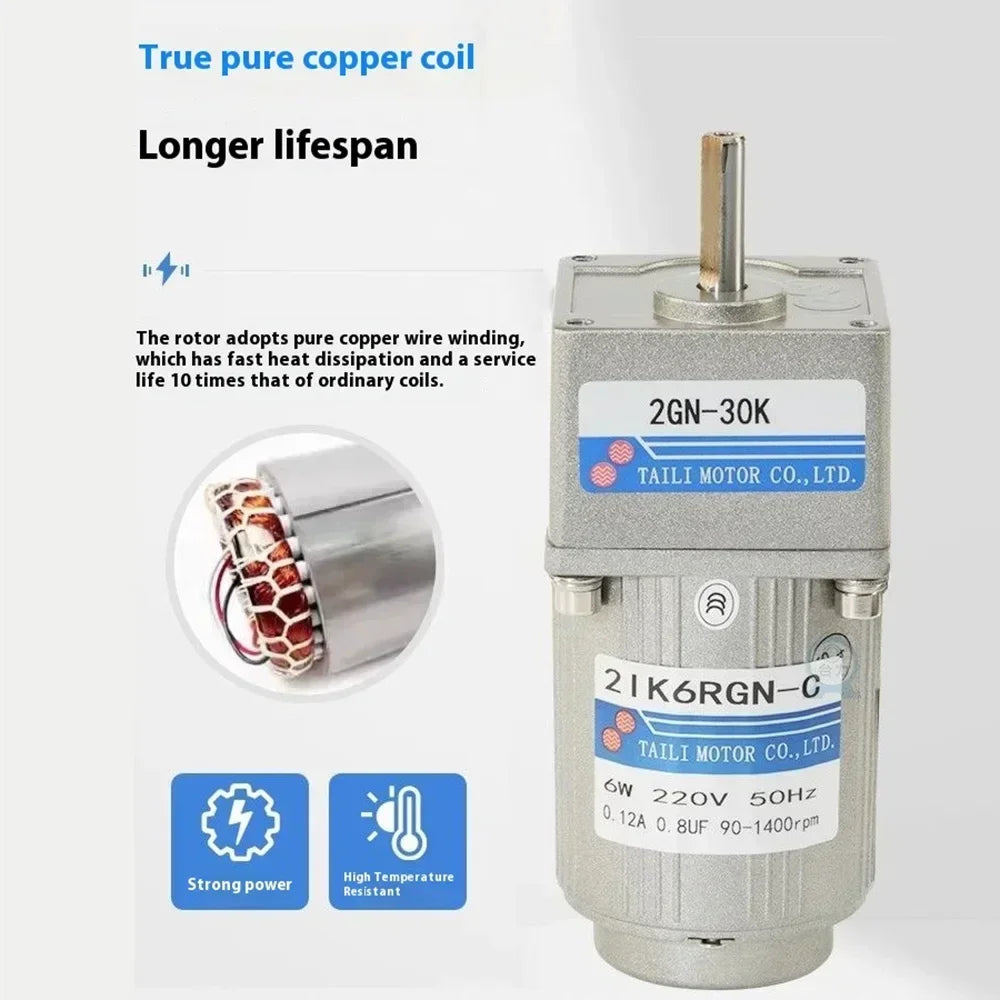 200W 250W Micro AC Motor Kit 220V Gear Motor Speed Forward and Reverse Controller+Single Phase Asynchronous Motor 50/60hz ForCNC