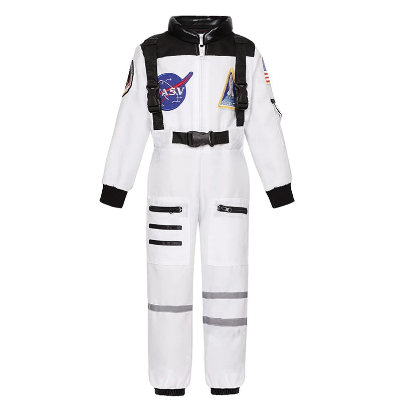 Kids Astronaut Costume Space Suit Halloween Cosplay Space Explorer Performance Children's Jumpsuit Spaceman Boys Girls Outfits
