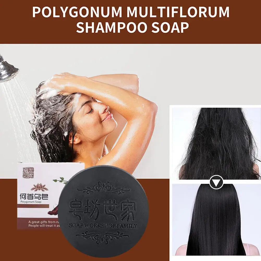 10PCS*100g Natural Polygonum Multiflorum Hair Soap Polygonum Multiflorum Shampoo And Conditioner Bar Nourishing Shampoo Soap Bar