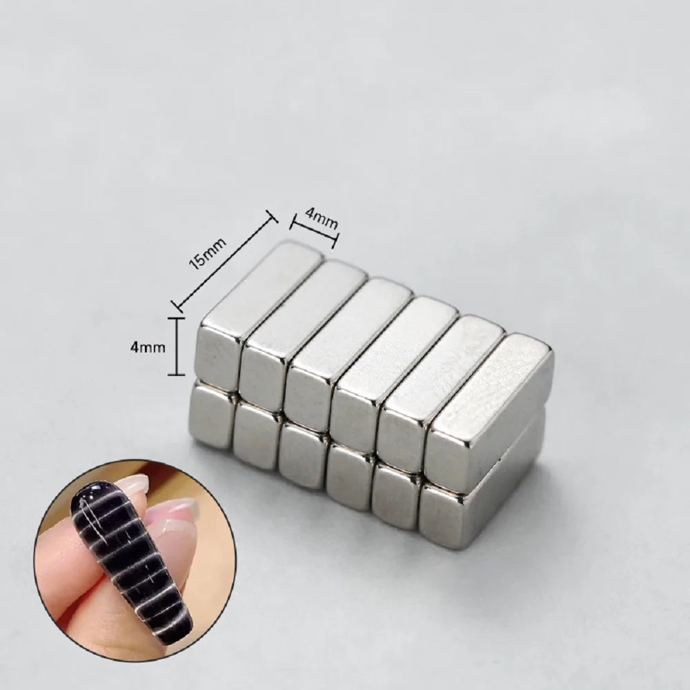 Crocodile Pattern Nail Magnet Nail Cat Eye Strong Effect Magnet Wave Geometric Nail UV Attraction Magnets Set Manicure DIY Tool