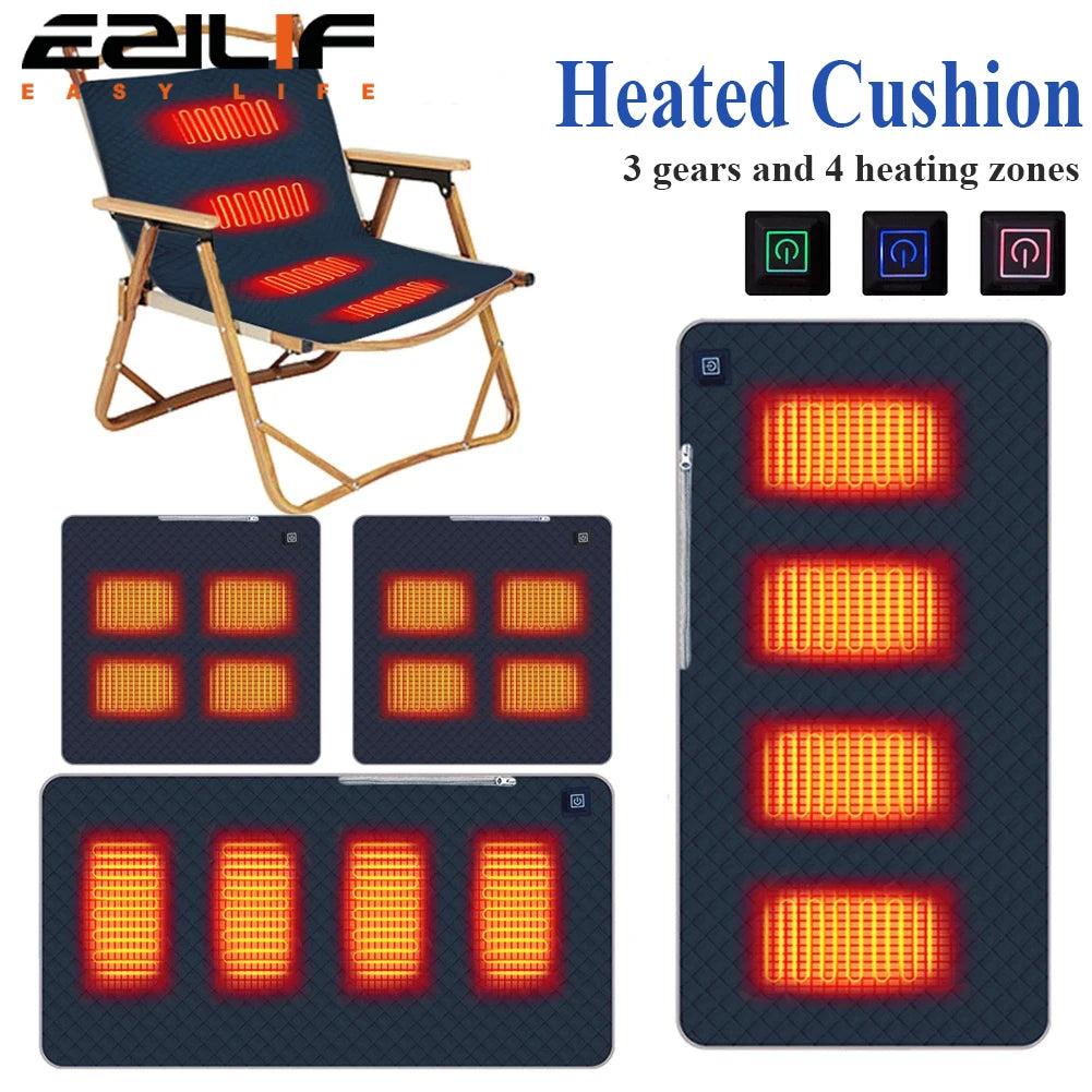 5V USB Sleeping Electric Heating Pad Heated Cushion Cold Resistant 3-Level Temperature for Outdoor Camping Heated Electric Mat