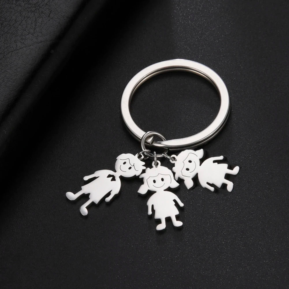 Couple Friend Custom Key Chain Personalized Keychain Family Name Gift For Women Men Father Mother Stainless Steel Charm Jewelry