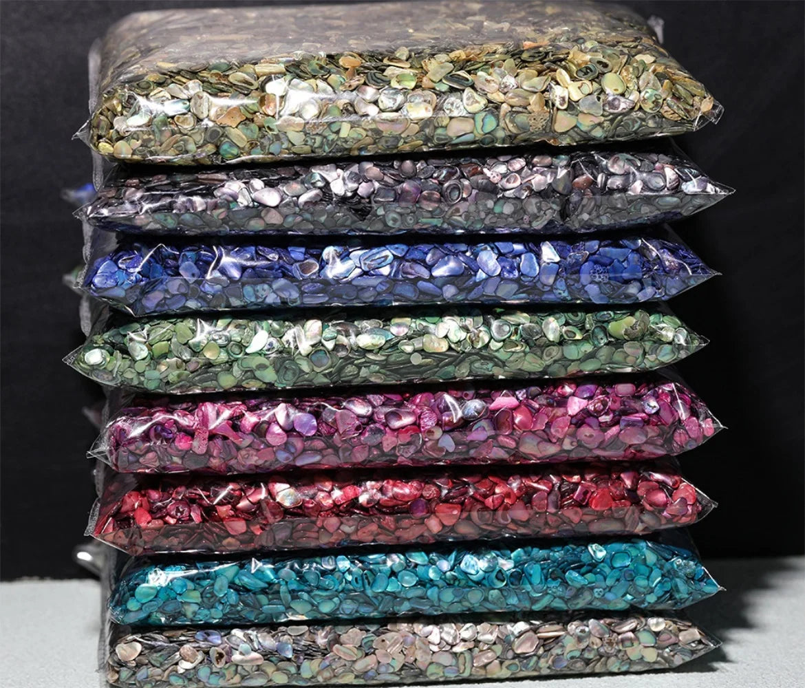 100g Abalone Shell Fragments – Smooth New Zealand Natural Shell Nail Art Accessories for a Unique and Elegant DIY Manicure Look