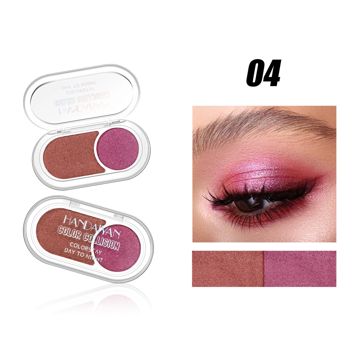 Glitter Blue Green Eyeshadow Palette 2-Color Matte Shiny Eye Shadow Dark Punk Eyes Pigment Waterproof Halloween Makeup Cosmetics