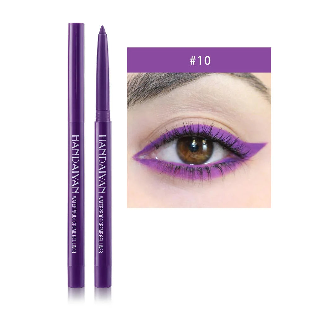 20 Colors Matte Eyeliner Gel Pencil Shine Purple Black Easy To Wear Colorful White Blue Eye Liner Pen Cream Makeup Cosmetics