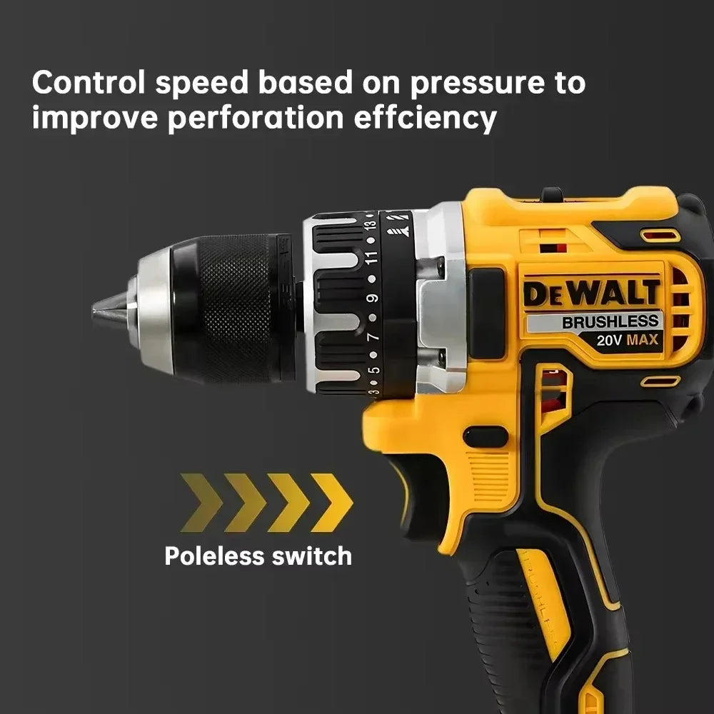 NEW 2026 DEWALT DCD805 Hand Impact Drill,20V Lithium Cordless,Brushless Power,Variable Speed Control,Lightweight Household Tool