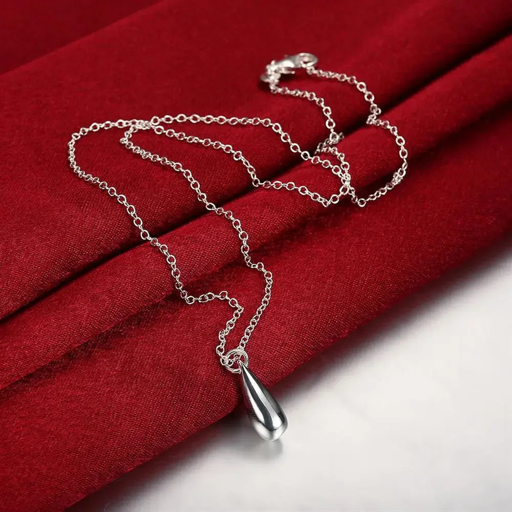 Special offer 925 Sterling Silver water drop pendant necklaces earrings Jewelry set for women Party wedding jewelry Holiday gift