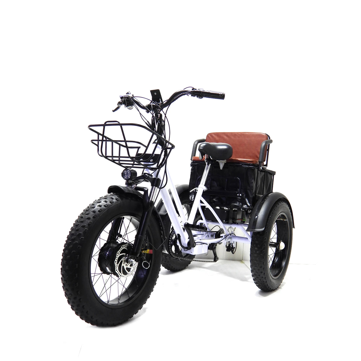 New 500W Powerful Fat Tire Electric Tricycle 20 Inch 48V Cargo Ebike 3 Wheel Electric Bike With Basket