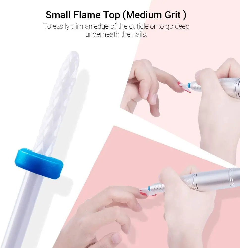 7 Pcs/Set Ceramic Milling Cutters  For Manicure Combined Nail Drill Bits Kit Removing Gel Polishing Tools