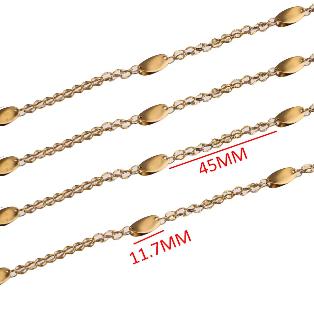 1 Meter Stainles Steel Gold Handmade Star Shells Chains for Women Necklace Bracelet Anklet Making Supplies Bulk Items Wholesale