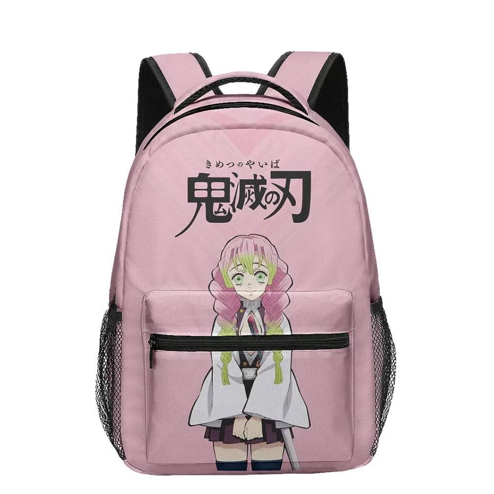 New Anime Peripheral Demon Slayer 3D School Backpack Lunch Bag Pencil Case 3-Piece Set Printed Holiday Gift for Students Gift