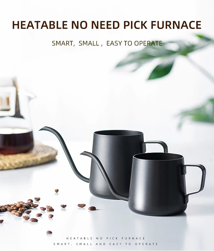 GIANXI Stainless Steel Gooseneck Coffee Maker Hanging Ear Drip Spout Pot Tea Kettle with Handle Drop Shipping