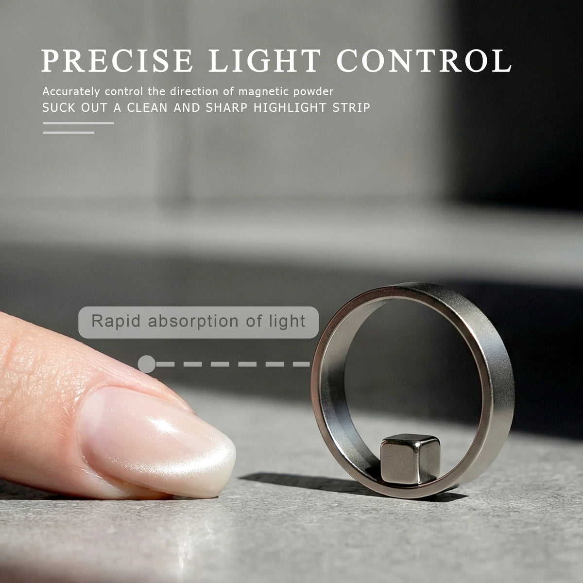 Magnetic Ring Hollow Cat Eye Tool Professional Black Hole Cat‑Eye Design DIY Nail Art Accessory
