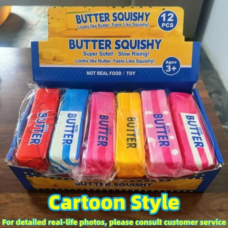 1 Box 12 Pcs Slow Rebound Squeeze Toy Butter Stick Anti Stress Release Soft Sensory Toy , Wholesale Suitable For Retail Stores