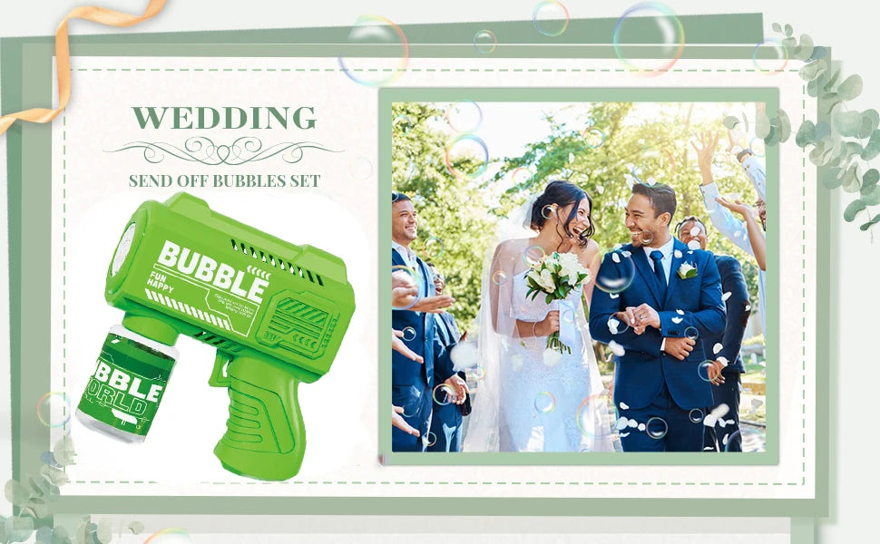 Bubble Guns Wedding Party Favors Romantic Bubble Maker for Outdoor Wedding Ceremony Photo Props Automatic Bubble Machine Blower